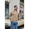 image:imageCOOFANDY Mens Zip Up Sweatshirt Casual Lightweight Jackets Full Zip SweaterKhaki