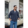 image:imageCOOFANDY Mens Zip Up Sweatshirt Casual Lightweight Jackets Full Zip SweaterNavy Blue