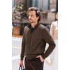 image:imageCOOFANDY Mens Zip Up Sweatshirt Quilted Fall Sweater Jackets Casual StylishChocolate Brown
