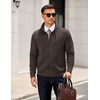image:imageCOOFANDY Mens Zip Up Sweatshirt Quilted Fall Sweater Jackets Casual StylishChocolate Brown