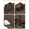 image:imageCOOFANDY Mens Zip Up Sweatshirt Quilted Fall Sweater Jackets Casual StylishChocolate Brown