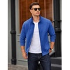 image:imageCOOFANDY Mens Zip Up Sweatshirt Quilted Fall Sweater Jackets Casual StylishRoyal Blue