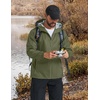 image:imageCOOFANDY Rain Jacket Men Raincoat Waterproof With Hood Packable WindbreakerArmy Green