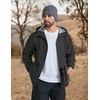 image:imageCOOFANDY Rain Jacket Men Raincoat Waterproof With Hood Packable WindbreakerBlack