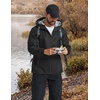 image:imageCOOFANDY Rain Jacket Men Raincoat Waterproof With Hood Packable WindbreakerBlack