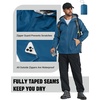 image:imageCOOFANDY Rain Jacket Men Raincoat Waterproof With Hood Packable WindbreakerDark Blue