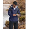 image:imageCOOFANDY Rain Jacket Men Raincoat Waterproof With Hood Packable WindbreakerNavy Blue