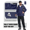 image:imageCOOFANDY Rain Jacket Men Raincoat Waterproof With Hood Packable WindbreakerNavy Blue