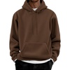image:imageCOOFANDY Men Cotton Fleece Hooded Sweatshirt Casual Long Sleeve Hoodies Pullover Fashion Drawstring Hoodie with Kanga PocketDark Brown