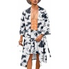 image:imageCOOFANDY Men Lightweight 2 Piece Kimono Robe with Shorts Japanese Robes Casual Open Front Long Cardigan With BeltWhitetie Dye
