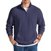 image:imageCOOFANDY Men Quarter Zip Pullover Mock Neck Long Sleeve Corduroy SweatshirtNavy Blue