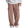 image:imageCOOFANDY Mens Fleece Cargo Sweatpants Baggy Wide Leg Jogger PantsLight Smoky Brown
