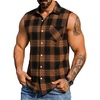 image:imageCOOFANDY Mens Lightweight Sleeveless Flannel Shirt Button Up Plaid ShirtsYellow