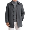 image:imageCOOFANDY Mens Pea Coat Slim Fit Winter Overcoat Mid Length Trench CoatDark Grey