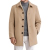 image:imageCOOFANDY Mens Pea Coat Slim Fit Winter Overcoat Mid Length Trench CoatKhaki