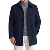 image:imageCOOFANDY Mens Pea Coat Slim Fit Winter Overcoat Mid Length Trench CoatNavy Blue