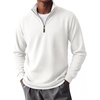 image:imageCOOFANDY Mens Quarter Zip Pullover FleeceLined Mock Neck Sweatshirt CasualWhite