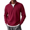 image:imageCOOFANDY Mens Quarter Zip Pullover FleeceLined Mock Neck Sweatshirt CasualWine Red