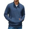image:imageCOOFANDY Mens Quarter Zip Pullover Long Sleeve Sweatshirt Kangaroo PocketSlate Blue
