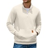image:imageCOOFANDY Mens Quarter Zip Pullover Long Sleeve Sweatshirt Kangaroo PocketWhite