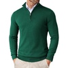 image:imageCOOFANDY Mens Quarter Zip Up Sweaters Slim Fit Lightweight Mock PulloverAdark Green