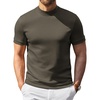 image:imageCOOFANDY Mens Short Sleeve Mock Neck Sweater Casual Slim Fit Basic TopsArmy Green