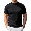 image:imageCOOFANDY Mens Short Sleeve Mock Neck Sweater Casual Slim Fit Basic TopsBlack