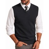 image:imageCOOFANDY Mens Sweater Vest Wool Blended Casual Sleeveless Knit PulloverAblack