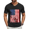 image:imageCOOFANDY Mens T Shirts Short Sleeve Classic V Neck Casual Summer Basic TeeYblack American Flag