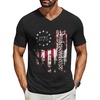 image:imageCOOFANDY Mens T Shirts Short Sleeve Classic V Neck Casual Summer Basic TeeYblack Independence Flag