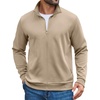 image:imageCOOFANDY Mens Zip Up Sweatshirt Casual Lightweight Jackets Full Zip SweaterKhaki