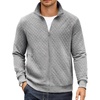 image:imageCOOFANDY Mens Zip Up Sweatshirt Quilted Fall Sweater Jackets Casual StylishLight Grey