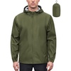 image:imageCOOFANDY Rain Jacket Men Raincoat Waterproof With Hood Packable WindbreakerArmy Green