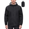 image:imageCOOFANDY Rain Jacket Men Raincoat Waterproof With Hood Packable WindbreakerBlack