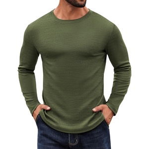 image:imageCOOFANDY Crewneck Sweaters for Men Slim Fit Long Sleeve Pullover TopsArmy Green