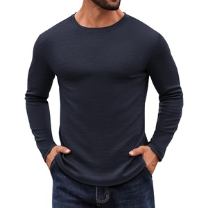 image:imageCOOFANDY Crewneck Sweaters for Men Slim Fit Long Sleeve Pullover TopsNavy Blue