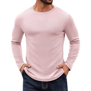 image:imageCOOFANDY Crewneck Sweaters for Men Slim Fit Long Sleeve Pullover TopsPink