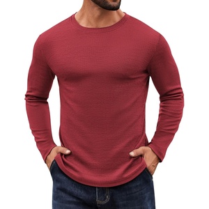 image:imageCOOFANDY Crewneck Sweaters for Men Slim Fit Long Sleeve Pullover TopsRed