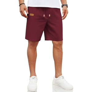 image:imageCOOFANDY Men Linen Beach Shorts Casual Drawstring Summer Vacation ShortsWine Red