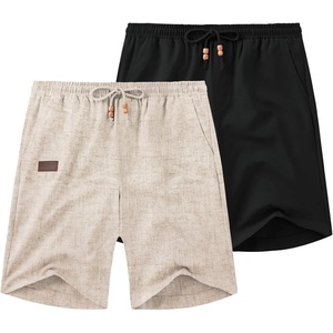 image:imageCOOFANDY Men Linen Beach Shorts Casual Drawstring Summer Vacation ShortsZ KhakiBlack