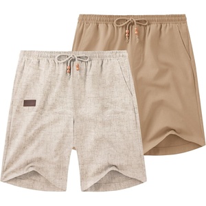 image:imageCOOFANDY Men Linen Beach Shorts Casual Drawstring Summer Vacation ShortsZ KhakiDark Khaki