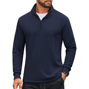 image:imageCOOFANDY Men Quarter Zip Pullover Sweatshirts Long Sleeve Mock Neck SweaterNavy Blue