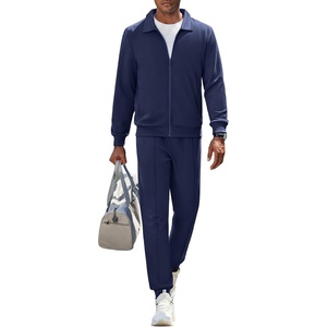 image:imageCOOFANDY Mens Athletic Tracksuit 2 Piece Sweat Suits Jacket and Pants SetNavy Blue