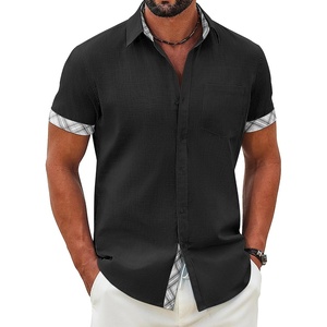 image:imageCOOFANDY Mens Button Down Shirts Short Sleeve Casual Cotton ShirtsBlack