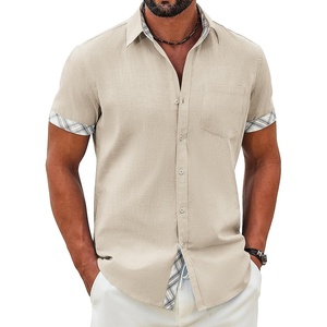 image:imageCOOFANDY Mens Button Down Shirts Short Sleeve Casual Cotton ShirtsKhaki