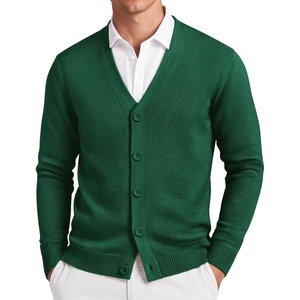 image:imageCOOFANDY Mens Cardigan Sweater Long Sleeve Lightweight V Neck Knit CardiganGreen