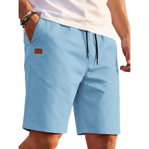 image:imageCOOFANDY Mens Casual Cotton 9 Shorts Drawstring Summer Beach Chino ShortsBaby Blue