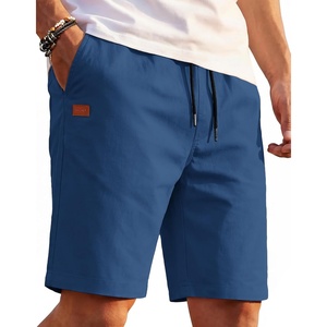 image:imageCOOFANDY Mens Casual Cotton 9 Shorts Drawstring Summer Beach Chino ShortsDenim Blue