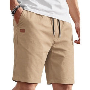 image:imageCOOFANDY Mens Casual Cotton 9 Shorts Drawstring Summer Beach Chino ShortsKhaki