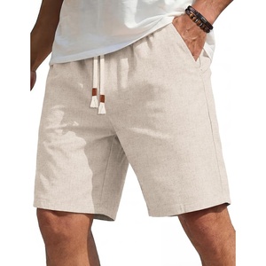 image:imageCOOFANDY Mens Casual Cotton Linen Shorts Elastic Waist Drawstring ShortsLinen Khaki